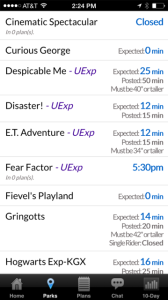 The Lines app from Touringplans.com features real-time wait information.