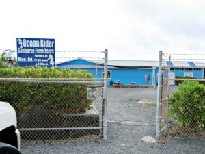 Ocean Rider Seahorse Farm entrance.