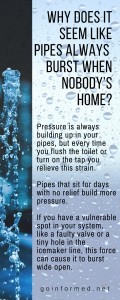 Why do pipes always burst when nobody's home?