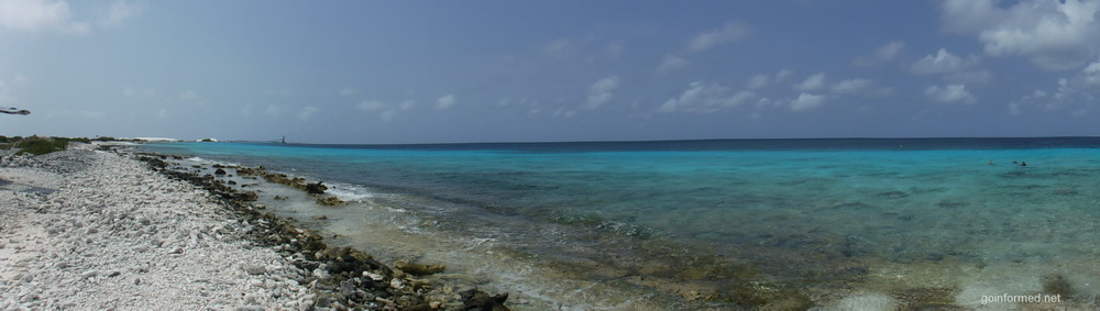 Bonaire shoreline panorama shot with FujiFilm XP90 Waterproof Camera