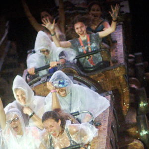 Here’s what it was like when we rode Seven Dwarfs Mine Train in Florida rain. That girl loving the ride – that’s my daughter Luna. For the rest of us, it was like going through a car wash at high speed with the windows down.