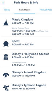 Use the My Disney Experience App to Keep an Eye on Ever-Changing Park Hours