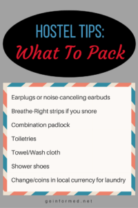 Packing List for a Hostel Stay