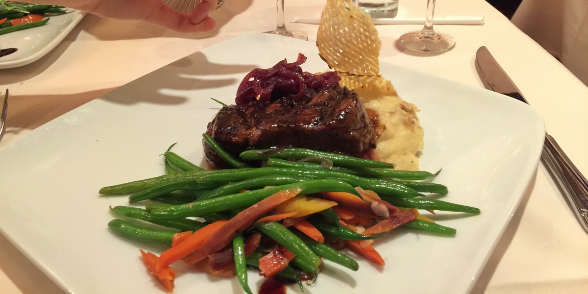 Steak dinner at Disney World's Brown Derby Restaurant
