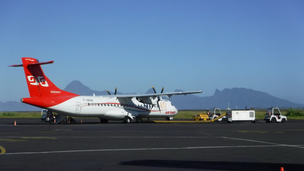 An Air Tahiti Plane in Tahiti