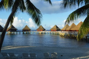 The view from our bungalow at Rangiroa's Kia Ora resort.