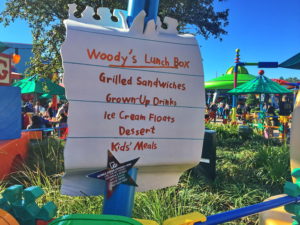 The menu at Andy's Lunch Box in Toy Story Land.