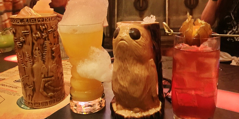 A few of the unusual drink offerings at the Star Wars Cantina in Galaxy's Edge