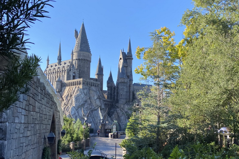 View of Hogwarts from the Hagrid's Motorbike Adventure queue