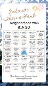 Neighborhood walk bingo - Orlando theme park version