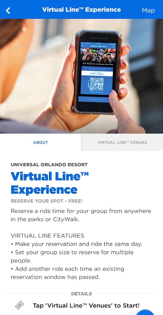Universal Orlando Virtual Line Experience on the Universal Orlando app