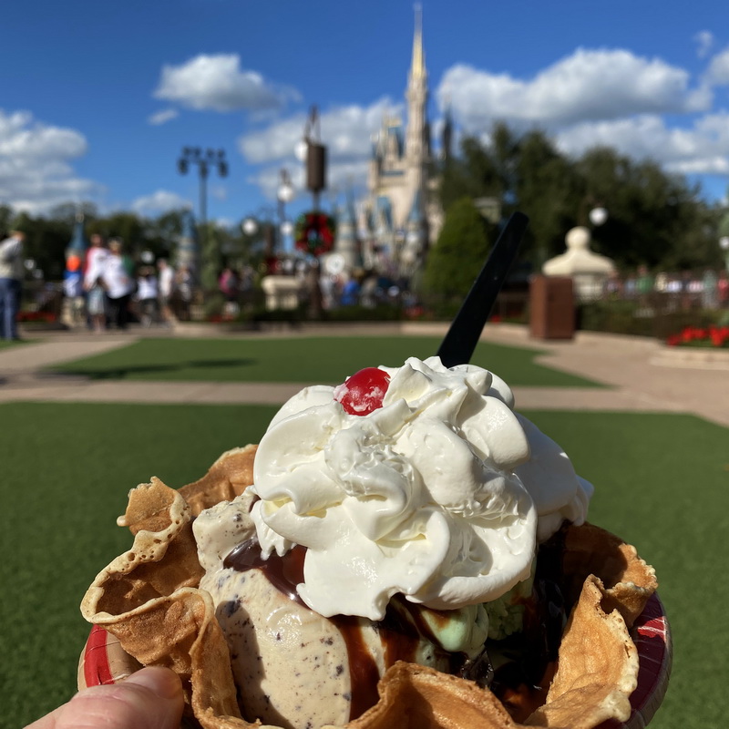 The Plaza Sundae at Disney World's Magic Kingdom.