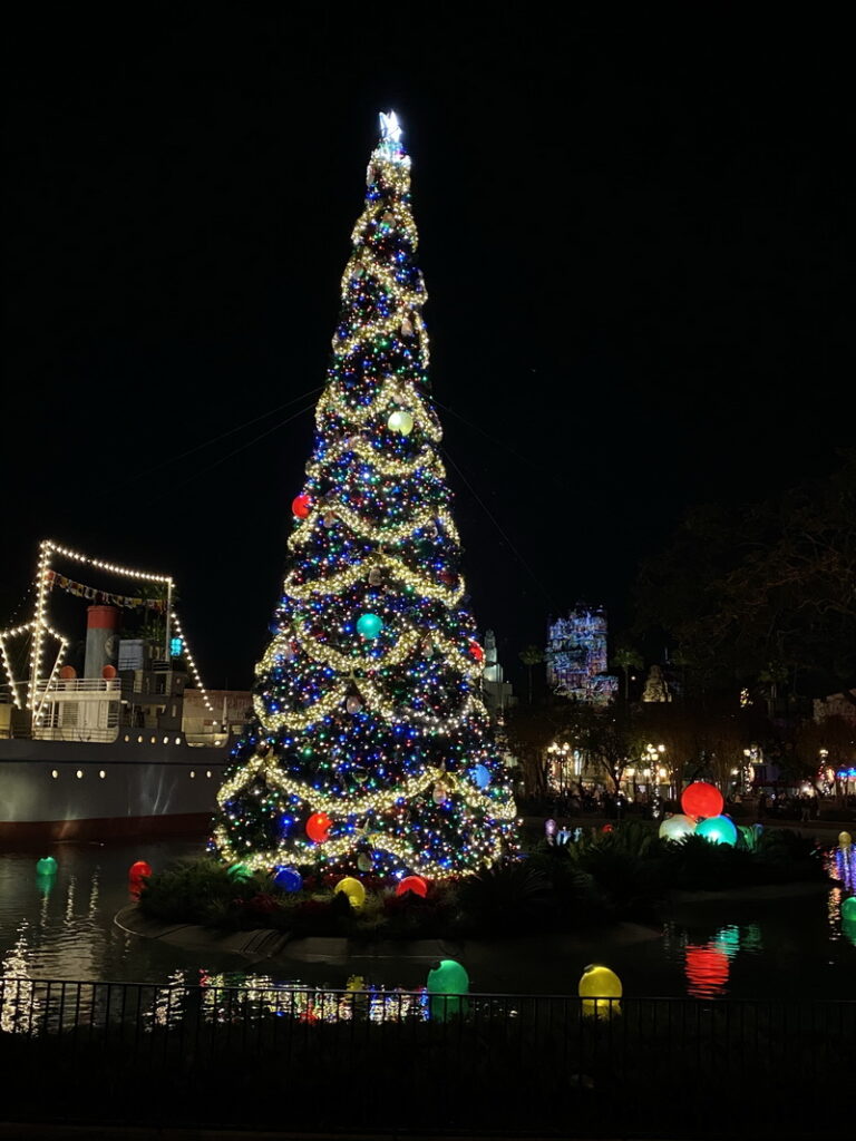 Disney's Hollywood Studios Christmas decor after dark