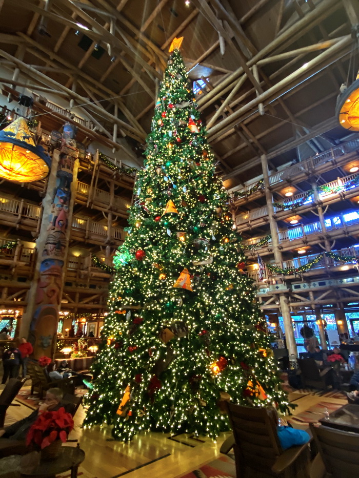 The spectacular tree in the lobby of Disney World's Wilderness lodge.