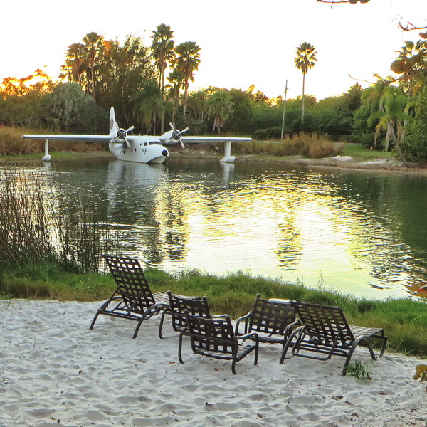 Float plane at Universal Orlando Royal Pacific Resort Hotel.