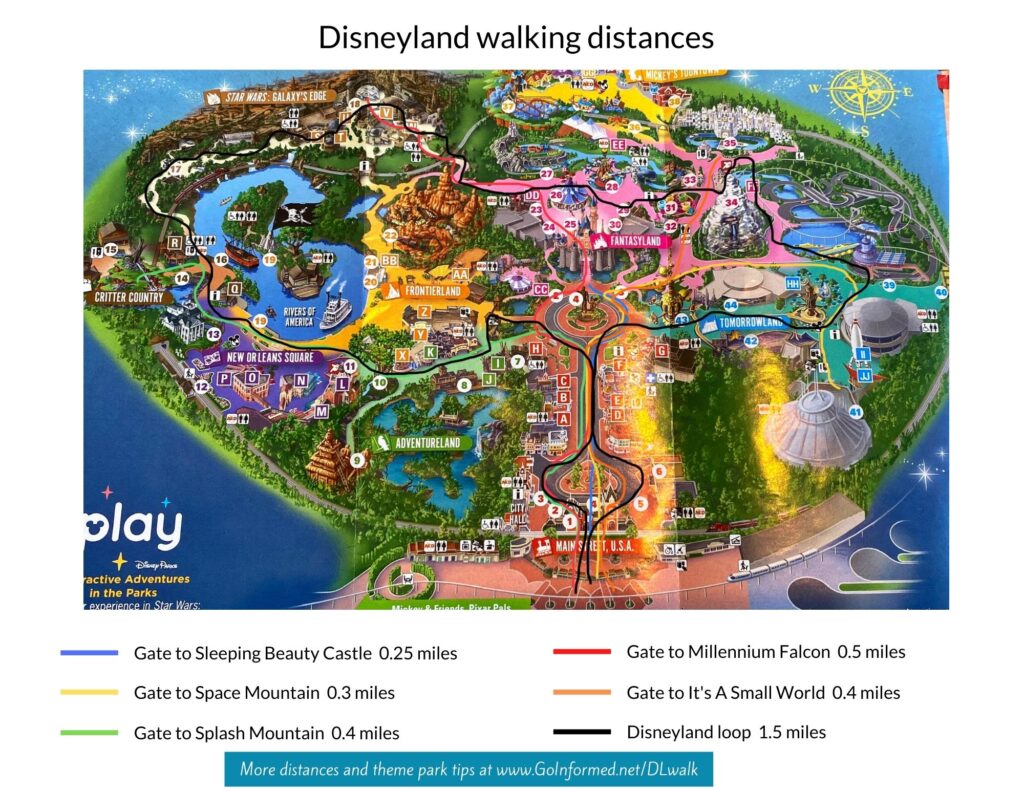 Disneyland walking distances map